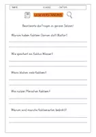 Vorschau - Arbeitsblätter - Leseverständnis 4. Klasse "Der Kaktus - Überlebenskünstler der Natur" - Seite 1