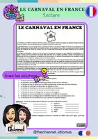 Vista previa - Hojas de trabajo - LE CARNAVAL EN FRANCE – Lecture - Portada