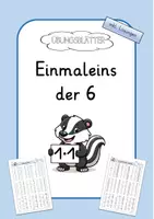 Vorschau - Arbeitsblätter - Einmaleins der 6 - Übungsblätter - Deckblatt
