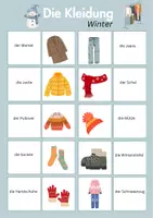 Vorschau - Arbeitsblätter - Kleidung - Winter - Deckblatt