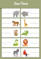 Vorschau - Arbeitsblätter - Zoo-Tiere - Seite 1