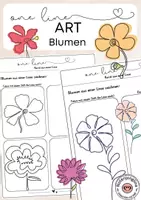 Vorschau - Arbeitsblätter - One-Line Art: Blumen aus einer Linie zeichnen - Deckblatt