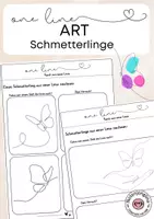 Vorschau - Arbeitsblätter - One-Line Art: Schmetterlinge aus einer Linie zeichnen - Deckblatt