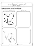 Vorschau - Arbeitsblätter - One-Line Art: Schmetterlinge aus einer Linie zeichnen - Seite 1
