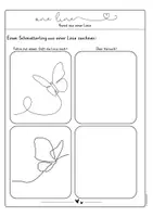 Vorschau - Arbeitsblätter - One-Line Art: Schmetterlinge aus einer Linie zeichnen - Seite 2