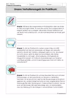 Vorschau - Arbeitsblätter - Verhalten im Praktikum - unsere Verhaltensregeln - Seite 1