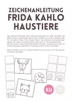 Vorschau - Mal- und Bastelvorlagen - Zeichenanleitungen: Frida Kahlos Haustiere - Deckblatt