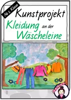 Vorschau - Stundenentwürfe - KUNST Frühling: Kleidung an der Wäscheleine - Deckblatt