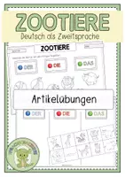 Vorschau - Arbeitsblätter - ZOOTIERE Artikelübung - Deckblatt