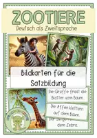 Vorschau - Fördermaterial/Inklusion - ZOOTIERE Bildkarten für die Satzbildung - Deckblatt