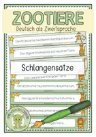 Vorschau - Fördermaterial/Inklusion - ZOOTIERE Schlangensätze - Deckblatt