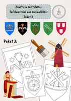 Vorschau - Mal- und Bastelvorlagen - Zünftwappen - Tafelmaterial und Ausmalbilder - Paket 3 - Deckblatt