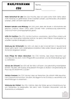 Vorschau - Arbeitsblätter - Politik: Wahlprogramme der Parteien #demokratiestärken - Deckblatt