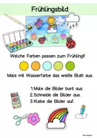 Vorschau - Arbeitsblätter - Bilder basteln im Frühling Vorschule, Klasse 1, Förderschule - Seite 1