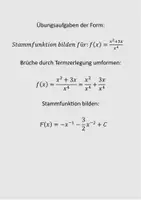 Vorschau - Arbeitsblätter - Stammfunktion bilden durch Umformung - Deckblatt