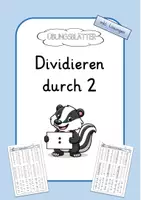 Vorschau - Arbeitsblätter - Dividieren durch 2 - Übungsblätter - Deckblatt