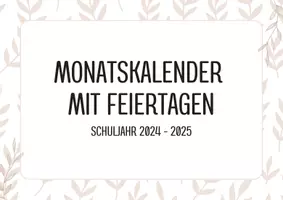 Vorschau - Bildkarten - Monatskalender mit Feiertagen 24&25 - Deckblatt