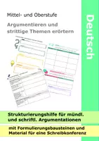 Vorschau - Arbeitsblätter - Argumentieren und erörtern - Strukturierungshilfe und Schreibkonferenz - Erörterung Diskussion - Deckblatt