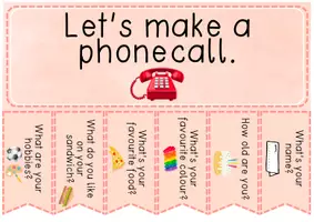 Vorschau - Poster - Warm-Up - "Phonecall" - Englisch Kl. 3/4 - Seite 1