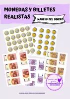 Vista previa - Juegos / Gamificación - Monedas y billetes realistas para primaria – material manipulativo + actividades con dinero - Portada