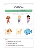 Vorschau - Arbeitsblätter - Logicals Lesespiel Rätsel Englisch drei Schwierigkeitsgrade MIT Lösungen - Seite 1