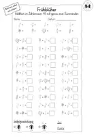 Vorschau - Arbeitsblätter - Frühblüher / Mathematik - Addition im Zahlenraum 10 | GENAU zwei Summanden | symbolische Ebene - Seite 3