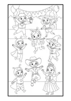 Vorschau - Mal- und Bastelvorlagen - Ausmalbilder "Fasching/Karneval" im modernen Cartoon-Stil - Seite 1