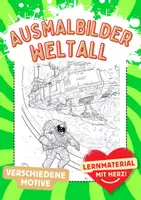 Vorschau - Arbeitsblätter - Ausmalbilder Weltall - Deckblatt