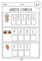 Vorschau - Arbeitsblätter - Stempelwörter A-Z - Seite 1