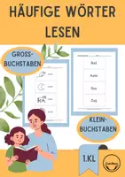 Vorschau - Fördermaterial/Inklusion - Erste Wörter lesen mit Bildern Häufige Wörter für Leseanfänger zum Ausdrucken - Deckblatt