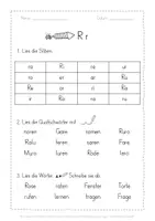 Vorschau - Arbeitsblätter - Leseblatt Rr Klasse 1 kostenlos - Seite 3