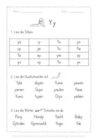 Vorschau - Arbeitsblätter - Leseblatt Yy Klasse 1 - Seite 3