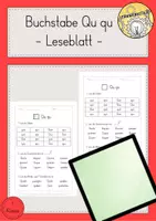 Vorschau - Arbeitsblätter - Leseblatt Qu qu Klasse 1 - Deckblatt