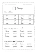 Vorschau - Arbeitsblätter - Leseblatt Qu qu Klasse 1 - Seite 3