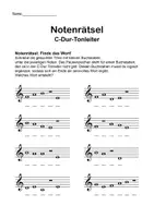 Vorschau - Arbeitsblätter - Arbeitsblatt Musik Notenrätsel C-Dur 2 - Seite 1