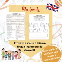 anteprima - Esercizi - My family - ascolto e lettura + comprensione - classe terza - Pagina di copertina