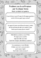 anteprima - Esercizi - Problemi con le sottrazioni per la classe terza della scuola primaria - Pagina 1
