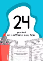 anteprima - Esercizi - Problemi con le sottrazioni per la classe terza della scuola primaria - Pagina di copertina