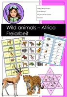 Vorschau - Spiele - Wild Animals Africa Freiarbeit Grundschule Englisch - Deckblatt