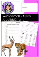 Vorschau - Arbeitsblätter - Wild Animals Africa Arbeitsblätter Englisch Grundschule - Deckblatt