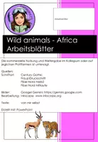 Vorschau - Arbeitsblätter - Wild Animals Africa Arbeitsblätter Englisch Grundschule - Seite 1
