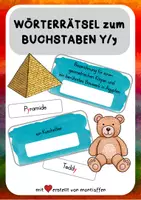 Vorschau - Arbeitsblätter - Wörterrätsel zum Buchstaben Y/y - schwierige Buchstaben - Deckblatt