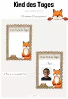 Vorschau - Poster - Classroom-Management: Kind bzw. Fuchs des Tages (Klasse 1-4) - Deckblatt