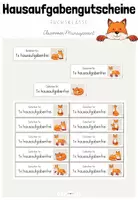 Vorschau - Bildkarten - Classroom-Management: Hausaufgabengutscheine für deine Fuchsklasse - Deckblatt