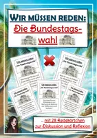Vorschau - Stundenentwürfe - Bundestagswahl 2025 - Plauderkärtchen "Wir müssen reden" / Redekarten zur Diskussion und Reflexion von Demokratie und Politik in Deutschland #demokratiestärken - Deckblatt