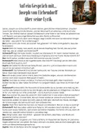 Vorschau - Arbeitsblätter - Auf ein Gespräch mit... Eichendorff über seine Lyrik - Seite 1