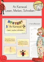 Vorschau - Arbeitsblätter - Lesen-Merken-Schreiben Karten Fasching Karneval Klasse 3/4 differenziert - Deckblatt