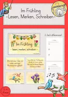 Vorschau - Arbeitsblätter - Lesen-Merken-Schreiben Karten Frühling differenziert - Seite 1