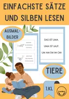 Vorschau - Mal- und Bastelvorlagen - GROSSBUCHSTABEN Silben lesen und Wörter lesen üben 1. Klasse Erstleser Leseblätter - Deckblatt