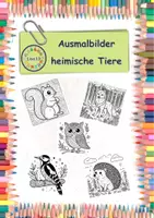 Vorschau - Mal- und Bastelvorlagen - Ausmalbilder heimische Tiere (90 Bilder) - Deckblatt